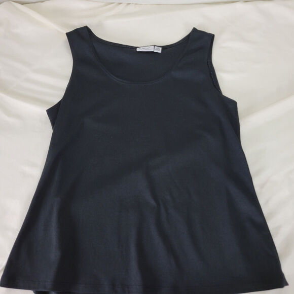 Kim Rogers Shirt Womens Medium Black Tank Top Scoop Neck Polyester Blouse - Picture 4 of 9